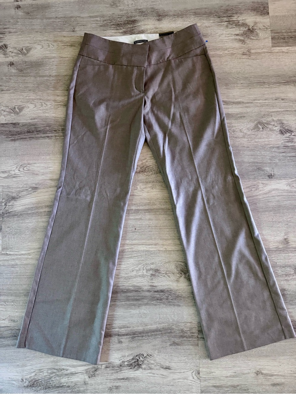 Express Women's Taupe Straight-Leg Dress Pants